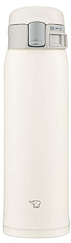 Zojirushi SM-SF48-WM Water Bottle, Direct Drinking [One-touch Open] Stainless Steel Mug, 16.9 fl oz (480 ml), Pale White