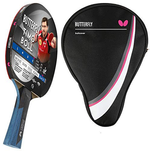 Butterfly® Timo Boll Black Tischtennisschläger | Tischtennis Racket Bat TT Profi Wettkampfschläger für technisch fortgeschrittene Spieler | ITTF zertifizierter Wakaba Belag | anatomische Griffform