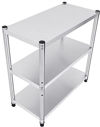 Fricienc Edelstahlregal 3 Tier 80x80x40cm Schwerlastregal Regal Lagerregal Aufbewahrungsregal Edelstahl Küchenregal Load 50kg Kueche StehendMikrowellenregal Regal