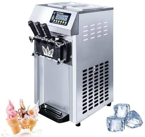 Máquina Comercial De Helado Suave, Panel LCD De Limpieza Automática Y Función De Frescura, para Restaurantes, Tiendas De Postres, Café