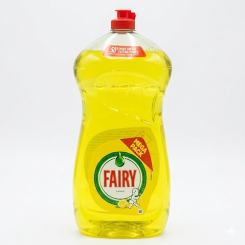 Fairy Lemon Dishwashing Liquid 1015ml | Powerful Grease Cutting Washing Up Liquid | Long-Lasting Suds for Tough Cleaning | Citrus Fresh Scent | Dish Soap for Pots, Pans, Cutlery & Glassware