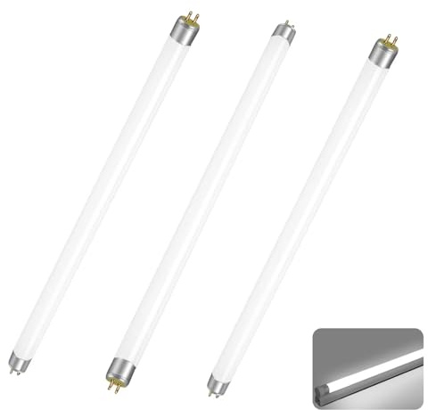 Tubi Fluorescenti T8 15W, 3 Pezzi Tubo Fluorescenti T8 G13 15W 450mm, Bianco Freddo 6000K, Lampadine CFL 1100LM, Nessuno Sfarfallio, Tubi a Risparmio Energetico per Luci di Emergenza e Luci a Striscia