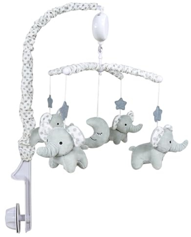 Musical Cot Mobile – Plush, 28.74x12.99in Crib Musical Mobile Elephant Design | Soft Crib With Plush Toys, Nursery Decoration For Girls, Newborns, Bedroom, Playtime,