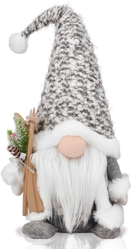 EKARSEN Gnomo di Peluche per Decorazioni Natalizie, Originale Tomte Nano Scandinavo Fatto a Mano, Regalo per Natale e Capodanno