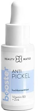 Anti Pickel Booster by BEAUTYMATES (20ml) – hochkonzentriertes Serum gegen Pickel & Mitesser, Gesichtsserum mit Zink, Vitamin C & Niacinamide