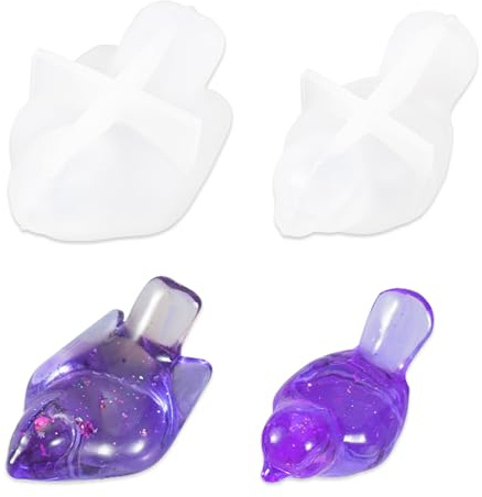 Oiseaux De Forme De Silicone, 2 Morceaux De Formes De Silicone Versant Des Moules, Des Moules De Silicone En RéSine En Oiseaux 3d Epoxyde, Coulant Des Moules Versant De Silicone En Silicone (2 Stück)