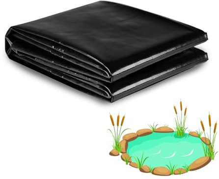 Bâche pour bassin noir 4x2.0m 7x7.0m, Revêtement de Bassin 9x7.0m 12x10.0m 15x13.0m pour accessoires d'étang, Fontaines et étang à poissons, Bâche D'étang HDPE 0.12mm ( Taille : 4x1.0m(13.1x3.3ft) )