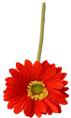fxwtich Langlebige künstliche Blüten, Gerbera-Blüten Jamesonii mit Stiel, realistische künstliche Seidenblume für Zuhause, Büro, Tischdekoration, künstlicher Blumenzweig Rot