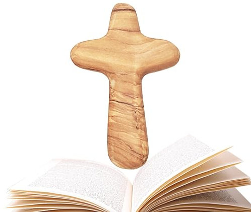 Handkreuze – Olivholz-Taschenkreuze aus dem Heiligen Land, klammernde Kreuze | Handkreuze aus dem Heiligen Land halten, kleine Holzkreuze, Taschenkreuze, Komfort zum Beten