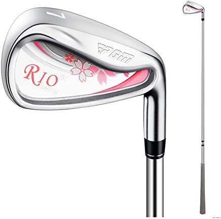 Mazza da golf da donna in ferro # 7, in lega di titanio con albero in carbonio/acciaio, mazza da golf singola sportiva (#7, con acciaio)