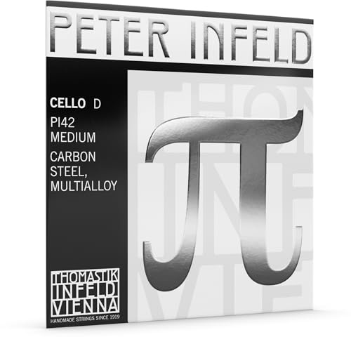 Thomastik-Infeld Peter Infeld Cello D-String - Flexible with Medium Tension 14 and 4/4 Scale - Durable Carbon Steel Core String with MultiAlloy Winding for Sound Projection - Made in Vienna