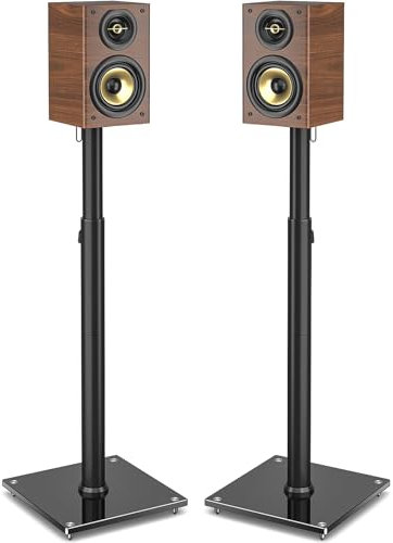 5Rcom Lautsprecherständer Mit Kabelführung Paar, Höhenverstellbar Lautsprecher Standfuß für Surround Speakers & Studio Monitor,Lautsprecher Ständer Boxenständer,Speaker Stand 5 kg Tragkraft