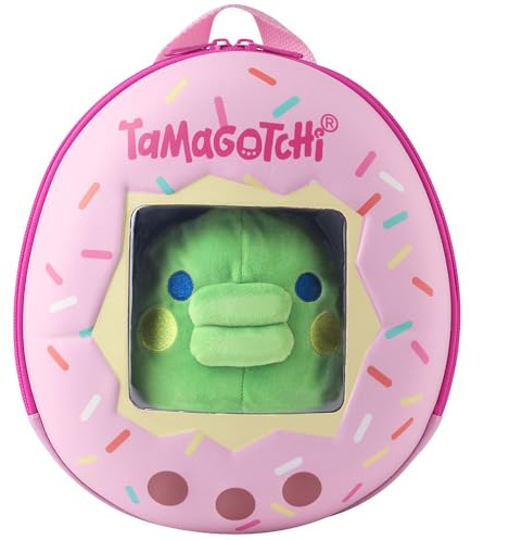 Bandai 90782 Tamagotchi Kuchipatchi-ryggsäck, flerfärgad, 3-i-1 bärbar plysch, perfekt för barn över 3 år, ta hand om ditt husdjur och växa från ägg till vuxen