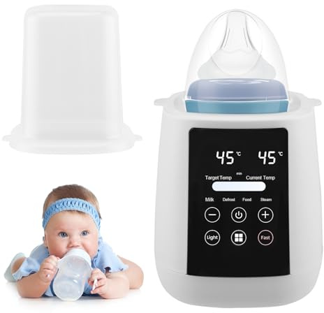 Chauffe-biberon 6 en 1 avec chauffage rapide, maintien au chaud et décongélation, chauffe-biberon avec écran LCD et télécommande
