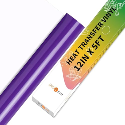 HTVRONT Purple HTV Vinyl 12x5ft (30.5x153CM) Iron on Transfer for T-Shirts