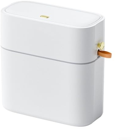 Automatic Sealing 10L Trash Bin with Hands Foot Pedal for Kitchen, Bathroom and Living Room Use (10L - white)