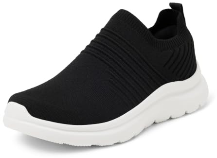 Amazon Essentials Zapatos Ligeros sin Cordones para Caminar Mujer, Blanco Negro, 42 EU