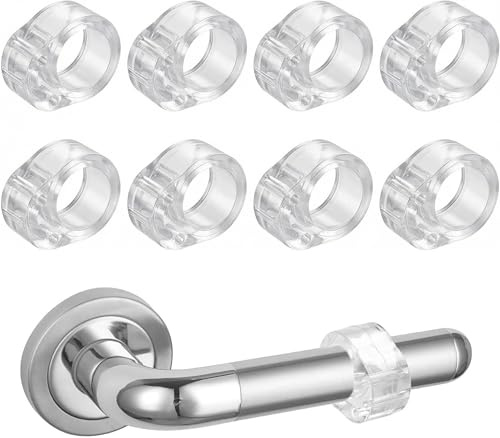 LEOUEANR Juego de 8 piezas de protectores para manillas de puerta, protectores de pared de PVC transparente y topes para puertas. Amortiguadores para manillas de puerta que protegen contra impactos.
