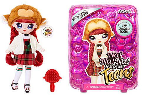 Na! Na! Na! Surprise Teens Bambolotto alla moda SAMANTHA SMARTIE, Bambola grande e morbido da collezione con abiti e accessori, Teens Serie 1, Et�: dai 5 anni in su