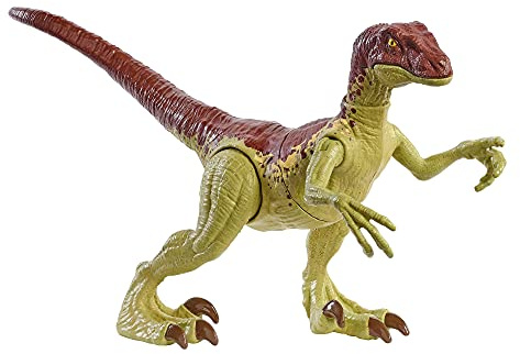Jurassic World Velociraptor fuerza feroz Dinosaurio articulado, figura de juguete para niños (Mattel GWN32)
