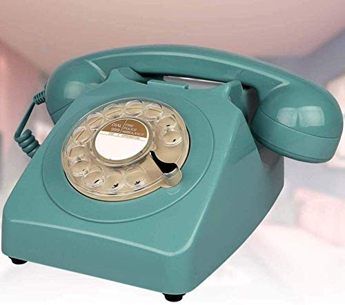 QHYXT telefon hem telefon roterande urtavla telefon/retro stil telefon vintage telefon klassisk skrivbordstelefon med roterande uppringare telefon för hem kök hotell (J)