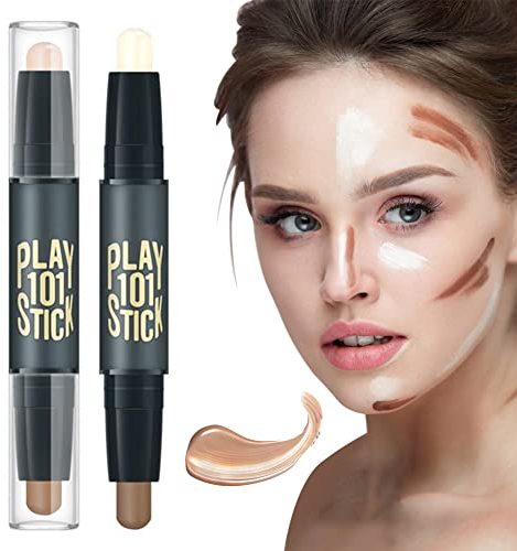 Contouring Trucco, 2 Pezzi Contouring Stick, Makeup Contouring, Doppia Testa Correttore Stick di Contorno, Concealer, Correttore, Contour Stick per Testa Doppia, Contouring Stick per evidenziazione