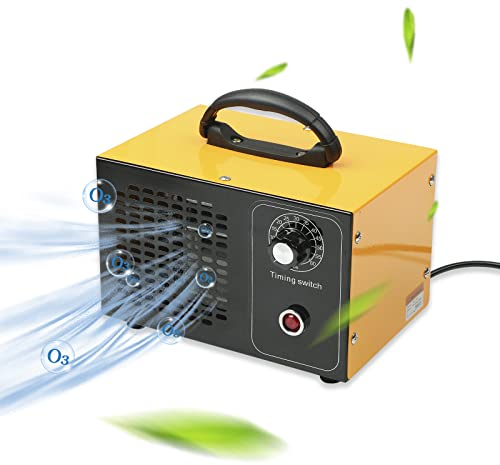 Auveach Ozongenerator Ozonmaschine, 32000mg/Std Industrieller Ozoner Luftreiniger Tragbar Ozongerät mit Timer für Zimmer Autos Garage-Gelb