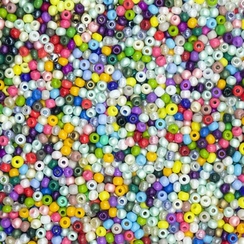 2mm Bracelet Beads Jewelry Making Supplies, 12/0 Friendship Beads Round Craft Pony for Key Chain Ornaments Decorations 9000 Pcs (Multicolor)
