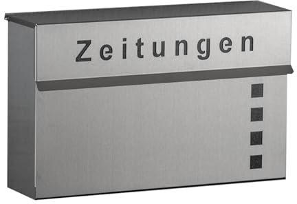 Heibi Zeitungskasten Edelstahl geschliffen 41x11,4x25 cm