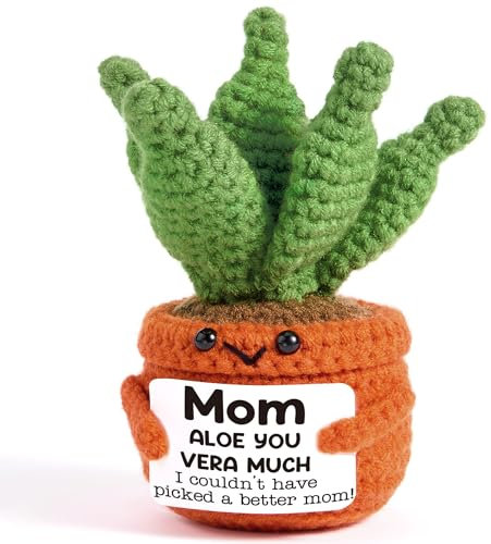 Crochet positif à l'aloe vera - Cadeau pour la fête des mères - Aloe You Vera - Soutien émotionnel - Plante au crochet - Cadeau inspirant pour maman - Bonus pour belle-mère