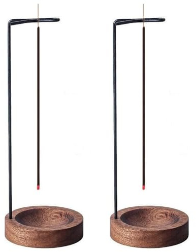 Soporte de Incienso,2 Piezas Porta Incienso Soporte para Incienso Invertido de Madera Quemador Incienso Base de Madera Hecho a Mano para Decoración del Hogar,Oficina,Yoga,Meditación