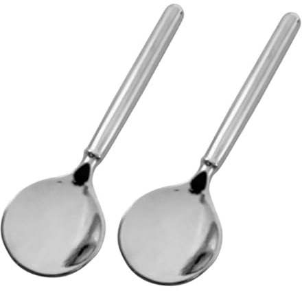 IWOWHERO 2 pièces Cuillère Visage Zinc Spatule Beauté Ergonomique Ronde pour Application Précise Crème Yeux et Soins Visage Portable et