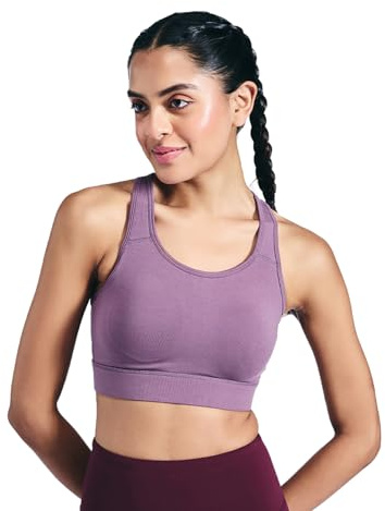 NYKD NYK904 Ultimate High Impact Bygellös och vadderad sport-bh för kvinnor, hoppkontroll med snabbtorkande formel och multiway-remmar, perfekt för gym, träning och yoga, brad mauve, M