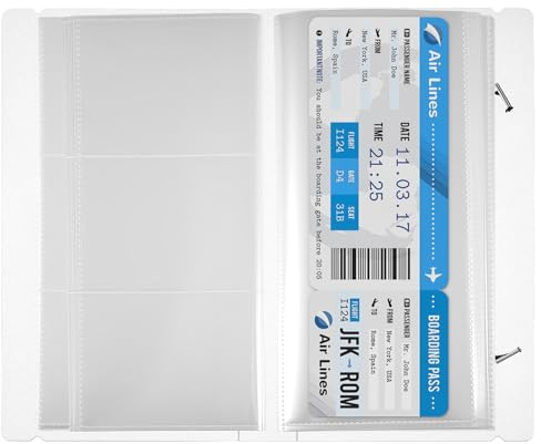 GETAJGHSD Álbum de Entradas Portátil Blanco de Pp para Organizar Tarjetas y Fotos Diseño Conmemorativo Adecuado para Regalar a Familiares y Amigos