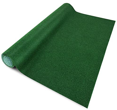 Evergreen Kunstrasen Outdoor mit Noppen - Kunstrasen Grün - Balkonteppich - Kunstrasenteppich für Terrasse & Balkon (2 m x 2 m)