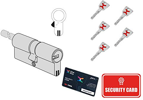 CISA - Cilindro europeo AP4 S 10P3S70701200C5 para cerradura de puerta blindada - Cilindro europeo 30/30 con 5 llaves de duplicación protegida - Anti Bumping Anti Strappo - Preparado al pomo