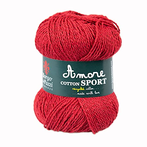10 Gomitoli Cotone (Scarlatto 18) da 50g, Filati Cotone per Uncinetto e Ferri, Per Maglieria Fai da Te, Filato per Uncinetto e Ferri Made in Italy, BORGO DE’ PAZZI FIRENZE