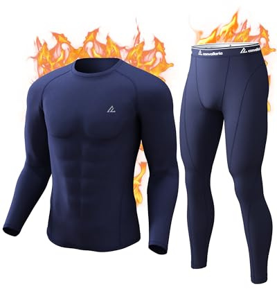 sous-vêtements Thermiques pour Hommes, sous-vêtements Fonctionnels thermoactifs Respirants, sous-vêtements de Ski en Polaire intérieure, Ensemble de sous-vêtements Thermiques Doux