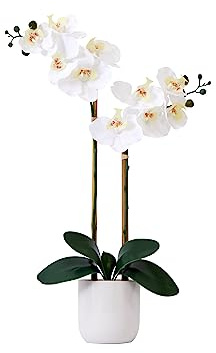 Nearly Natural 26in. Artificial Double Orchid Phalaenopsis with Decorative Vase (Real Touch)