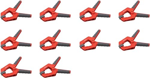Meister Morsetto a molla, apertura alare: 75 mm, 10 pezzi, ganasce mobili, fissaggio sicuro e con una sola mano, morsetto per colla professionale, morsetto universale, morsetto di montaggio, 5217130