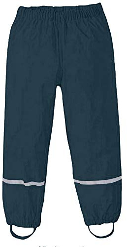 Pantalon de Pluie pour Enfant Pantalons Boue Double Bébé Tissu Imperméable Coupe-Vent Salopette Enfants Chaud Bas Respirant Pluie Pantalon Longues pour Garçons et Filles (A3-Dark Blue, 13-14 Years)