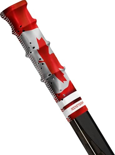 ROCKETGRIP Poignée sport pour crosse de hockey sur glace - Poignées perforées - Accessoire de hockey sur glace - Taille unique (Canada)