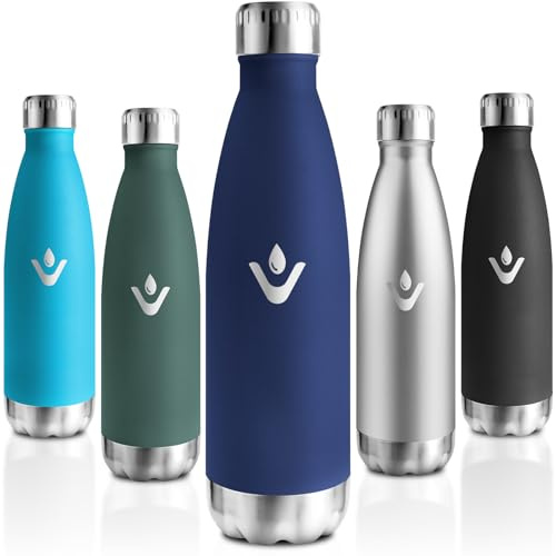Motswedi Gourde Isotherme, 750ml, Gourde Inox Enfant, 24h Froid & 12h Chaud, Thermos Isotherme, sans BPA, Réutilisable, Bouteille d'eau, pour Randonnée, Sport, Fitness, Gym, Bleu Foncé