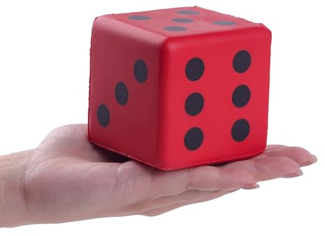 Anboor Grands dés en mousse pour adultes et enfants – Dés géants colorés de 8 cm pour soirées de jeu et activités en classe (rouge)