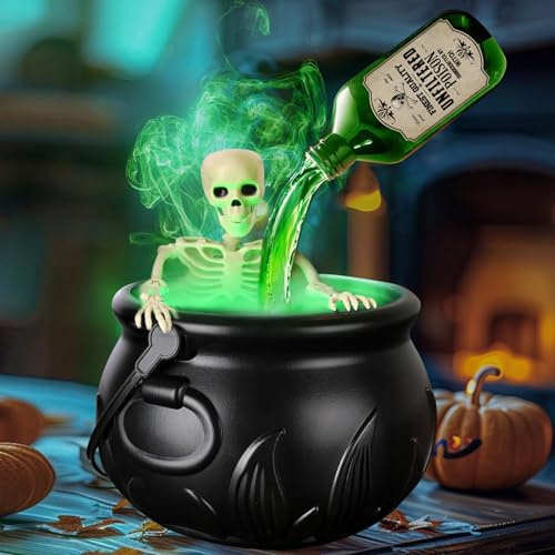Caldero de Bruja,Decoración de Halloween,Decoración de Fiesta de Halloween,Cuenco de Brujas de Plástico,Caldero Negro Magic,para Chimenea,Dormitorio,Escritorio,Interior y Exterior