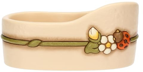 THUN - Portabicchieri doppio - ceramica - Collezione Country Bloom - 18,5X11,8X9 cm