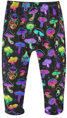 JHKKU Colorful Mushroom Baby Boys Footed Pants Cotton Infant Tights Casual Bottoms Crawling Pants 3M