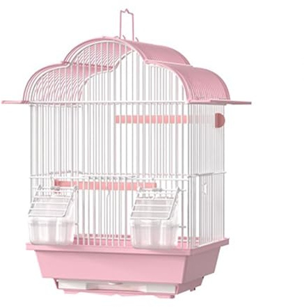 Small Bird Cage Birdcage Home Bird Villa Drawer Chassis Expansion Ports Handle Cockatiels Budgerigars Java Sparrows Flight Bird Cage(Pink,Small)