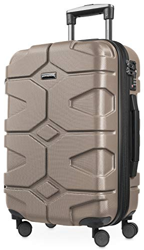 Hauptstadtkoffer - X-Kölln – Valigia bagaglio a mano 55 cm, Trolley espandibile rigido, legero, ABS, TSA, 43-50 litri, Oro