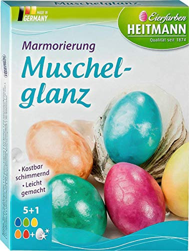 Heitmann Eierfarben Muschelglanz - flüssige Eierfarben - fünf Farben - Glanz-Effekt- für weiße und braune Eier geeignet